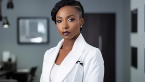 médica olhando para a câmera